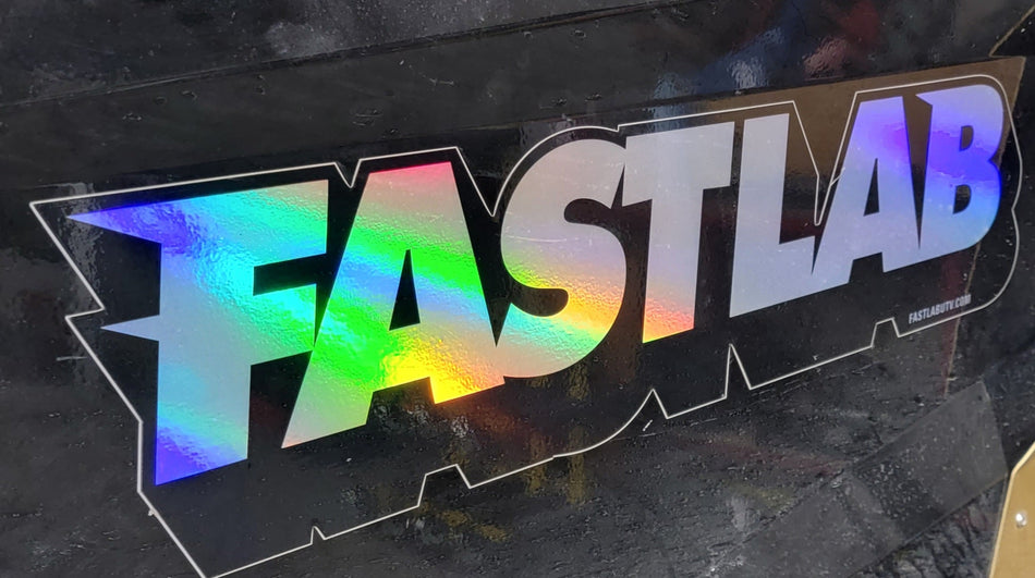 Calcomanía holográfica grande FastLab - 53 x 12,7 cm