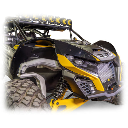 Aggressive styling front fender upgrade kit for 2024 Maverick R, durable ABS design
