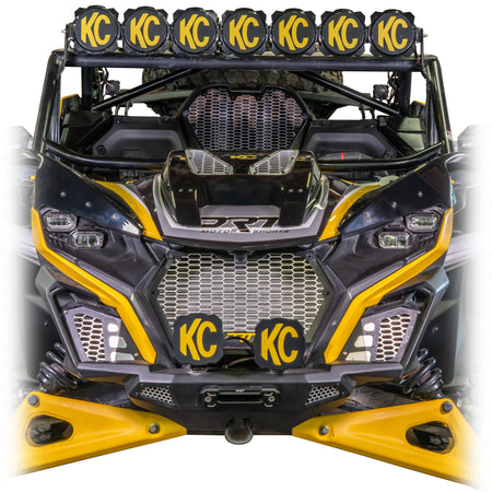 Panel positioned on Can-Am Maverick R intake opening