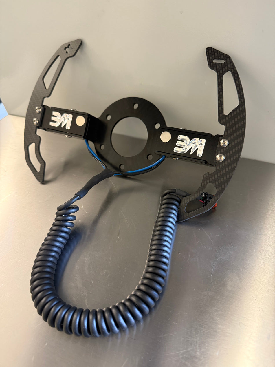 Palettes de changement de vitesse en fibre de carbone pour volant à 6 boulons