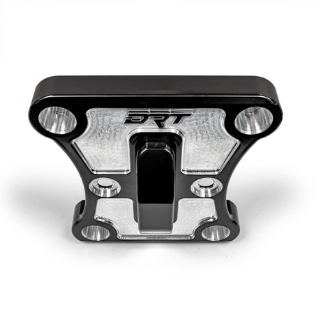 Black billet radius rod plate on Can‑Am Maverick X3 rear suspension upgrade Top view