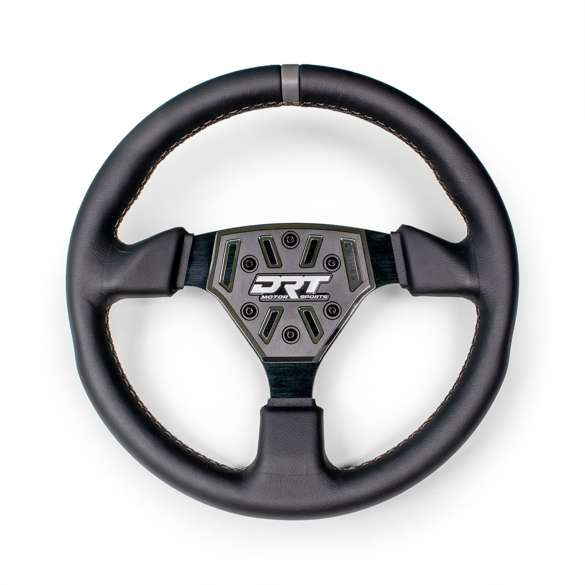 Round utv steering wheel in leather finish 