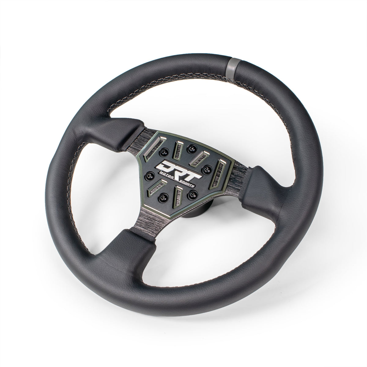 Round utv steering wheel in leather finish 