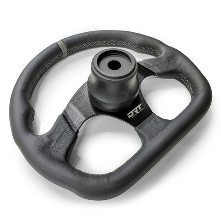 Round utv steering wheel in leather finish