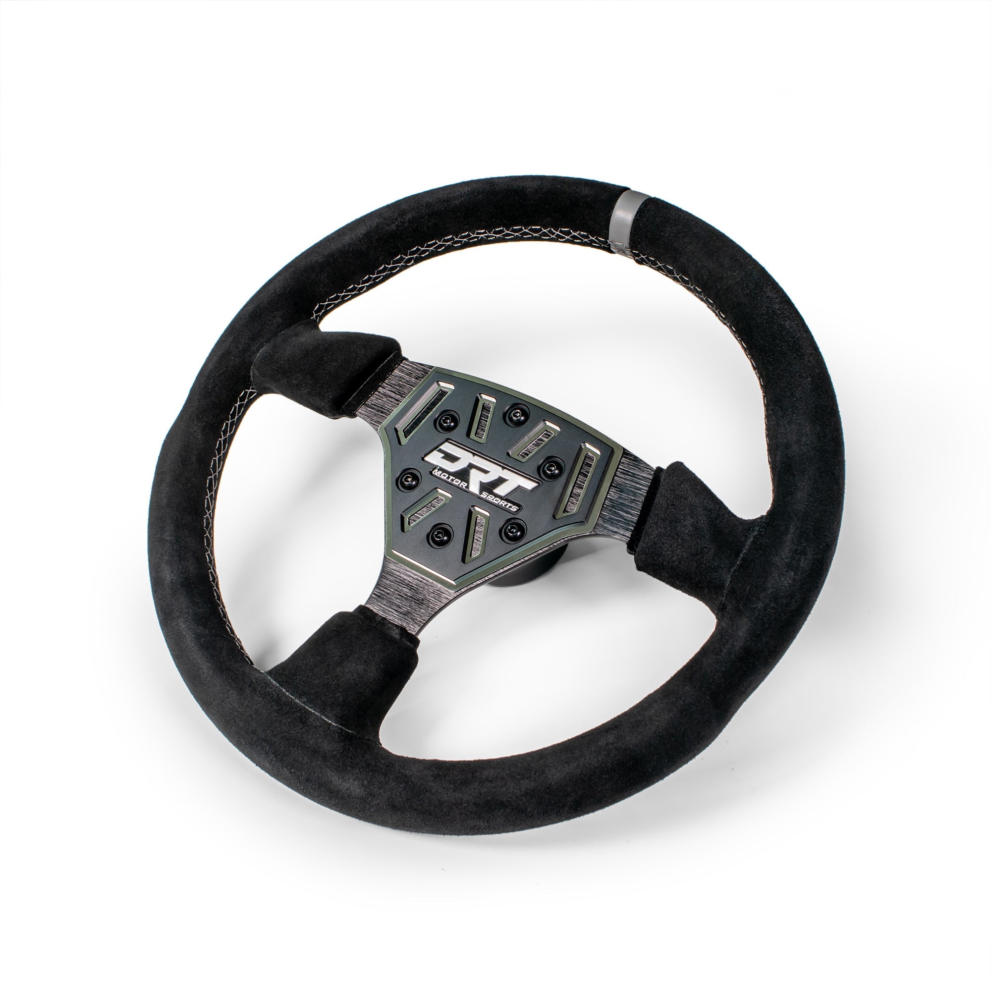 Round utv steering wheel in suede finish 