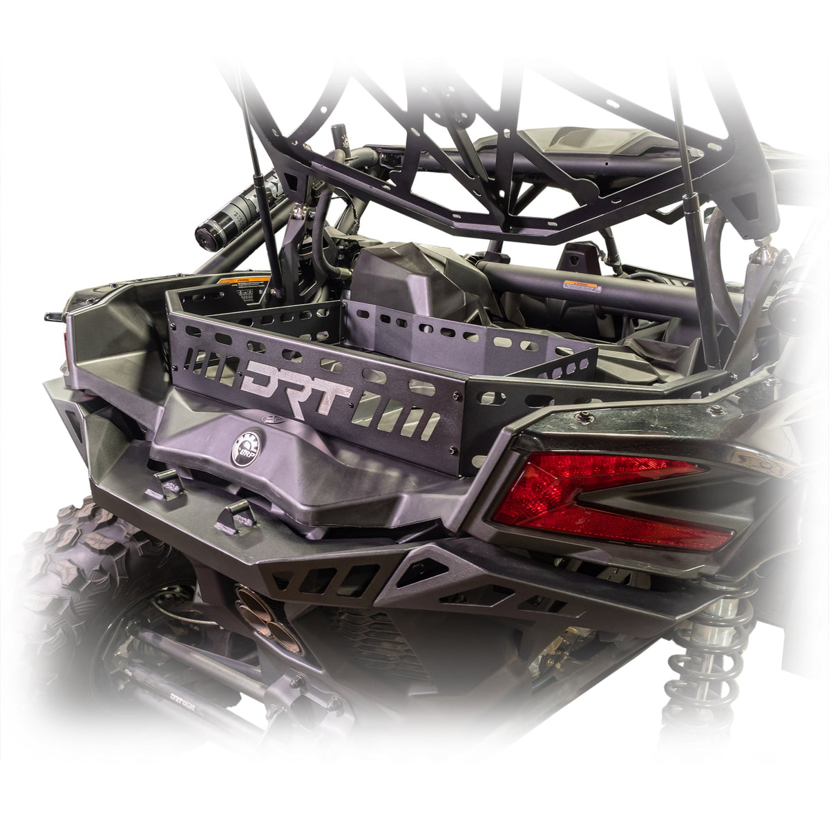 DRT can am x3 cargo storage rack, gates rear bed for secure gear carry