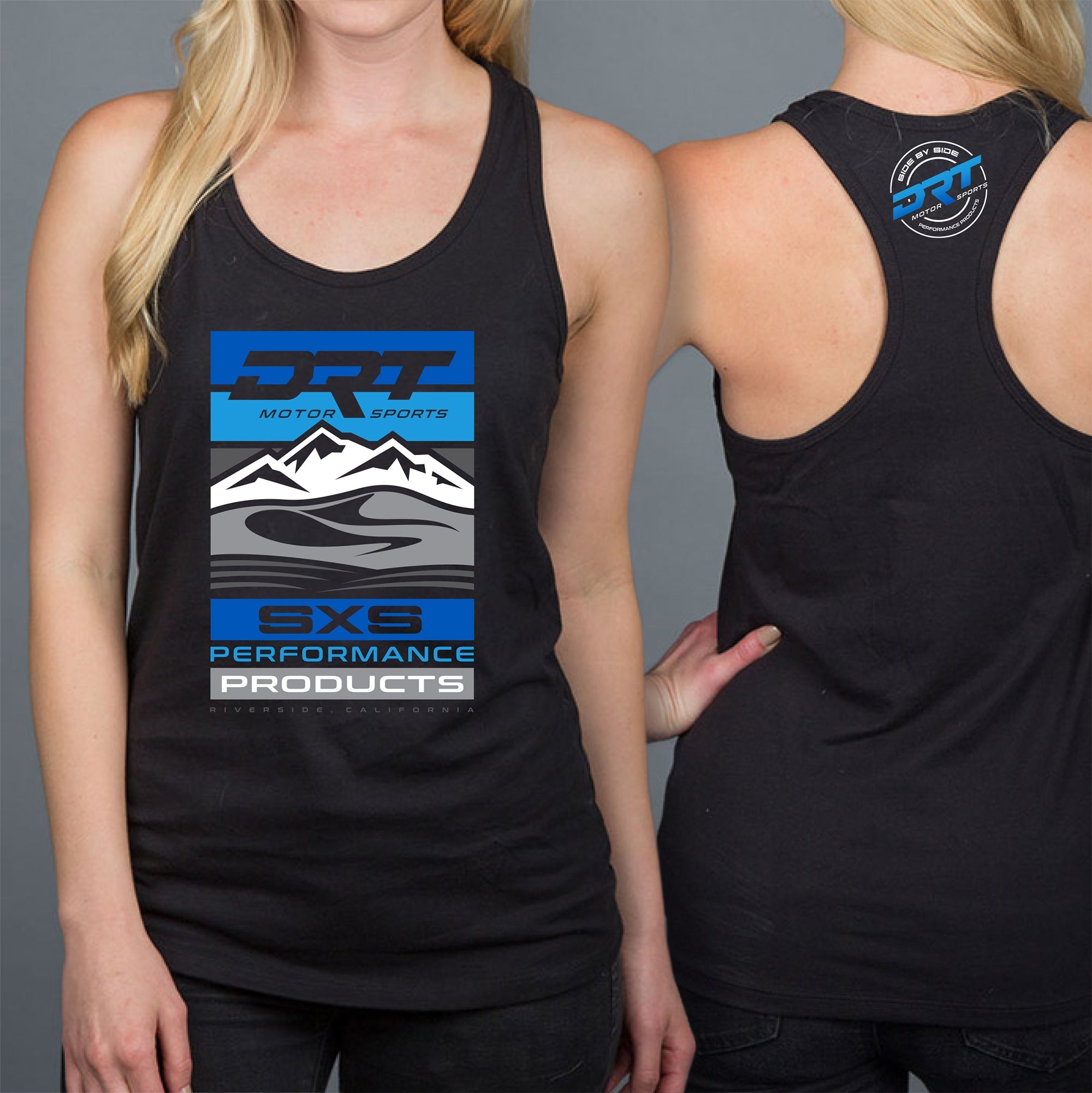 Front/Back view of a women's tank top with clean seams
