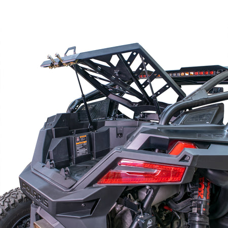 Heavy-duty rear tire carrier with slam-latch locking system