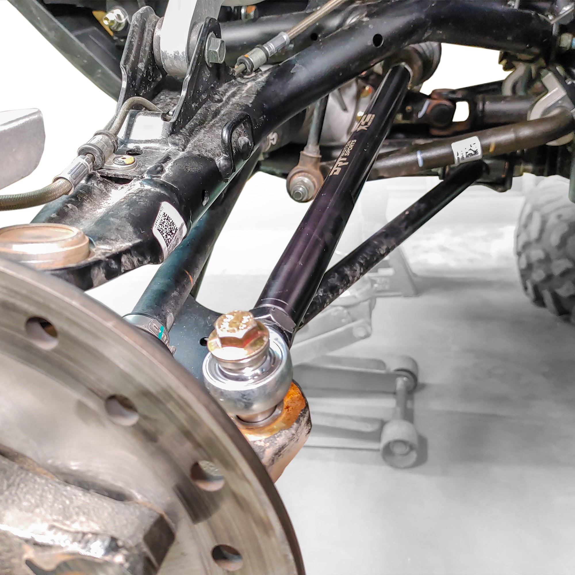 Installed tie rods on Kawasaki Teryx KRX front suspension