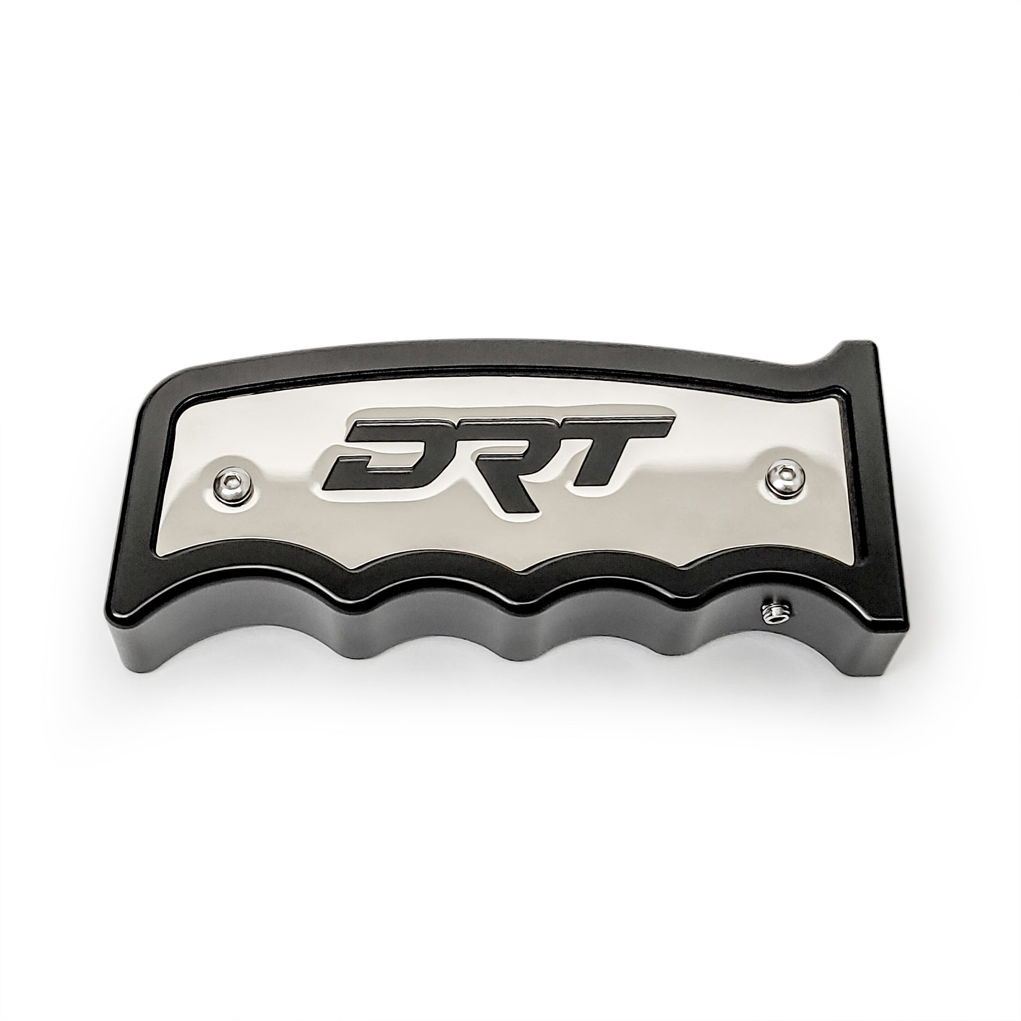 6061-T6 CNC machined aluminum shifter knob V2.0 by DRT, matte black anodized body with stainless trim