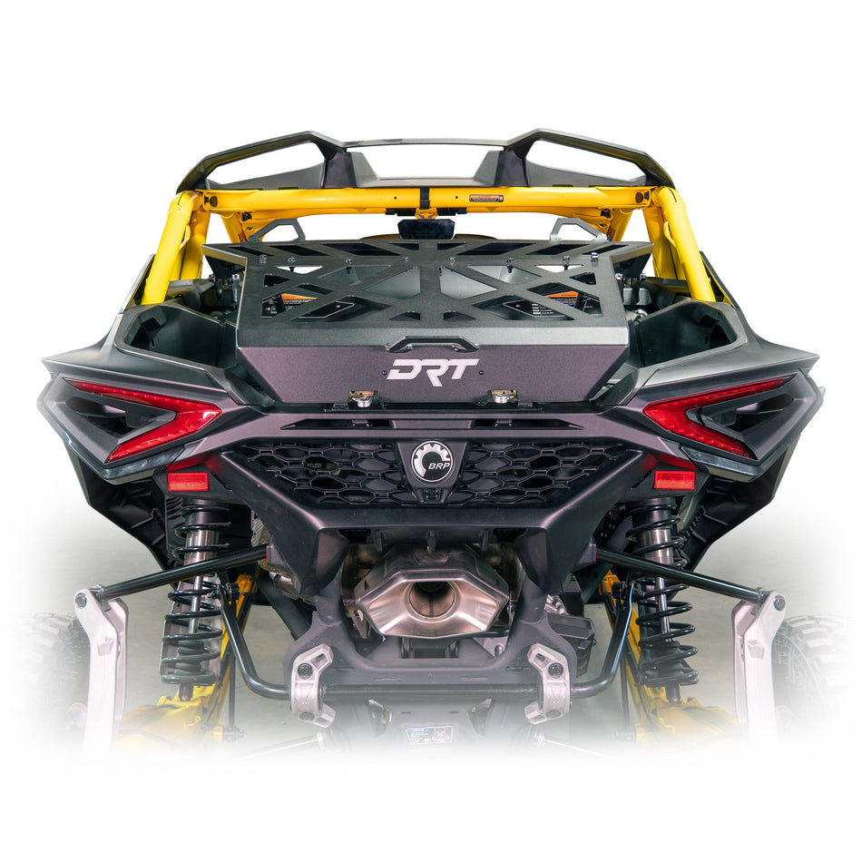 Maverick R tire rack fits 2024+ models, supports up to 35″ spare tire securely