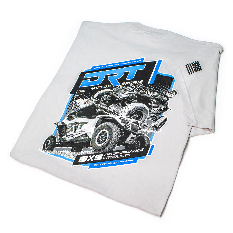 Back view of a classic short-sleeve tee in grey
