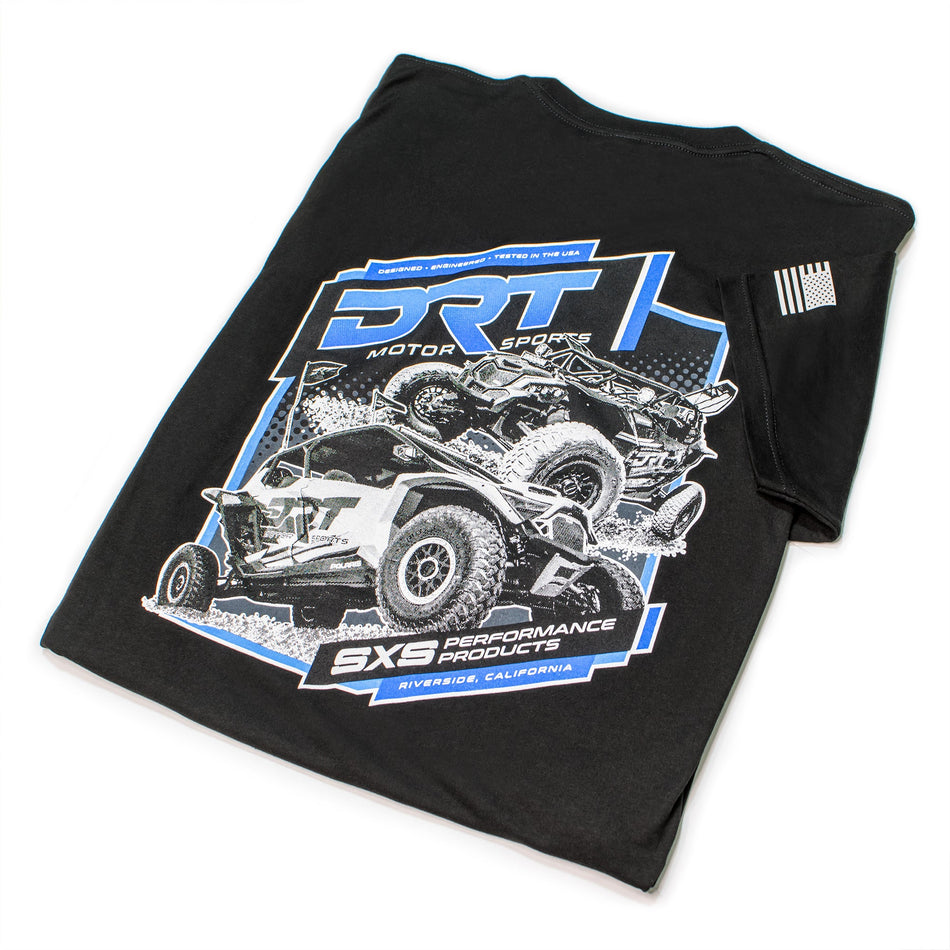 Back view of a classic short-sleeve tee in black