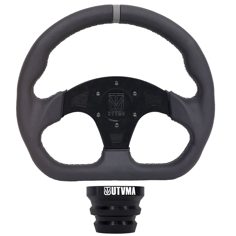 Volante de cuero UTVMA DriftX con buje (modelos Polaris, Can Am, Kawasaki y Honda)