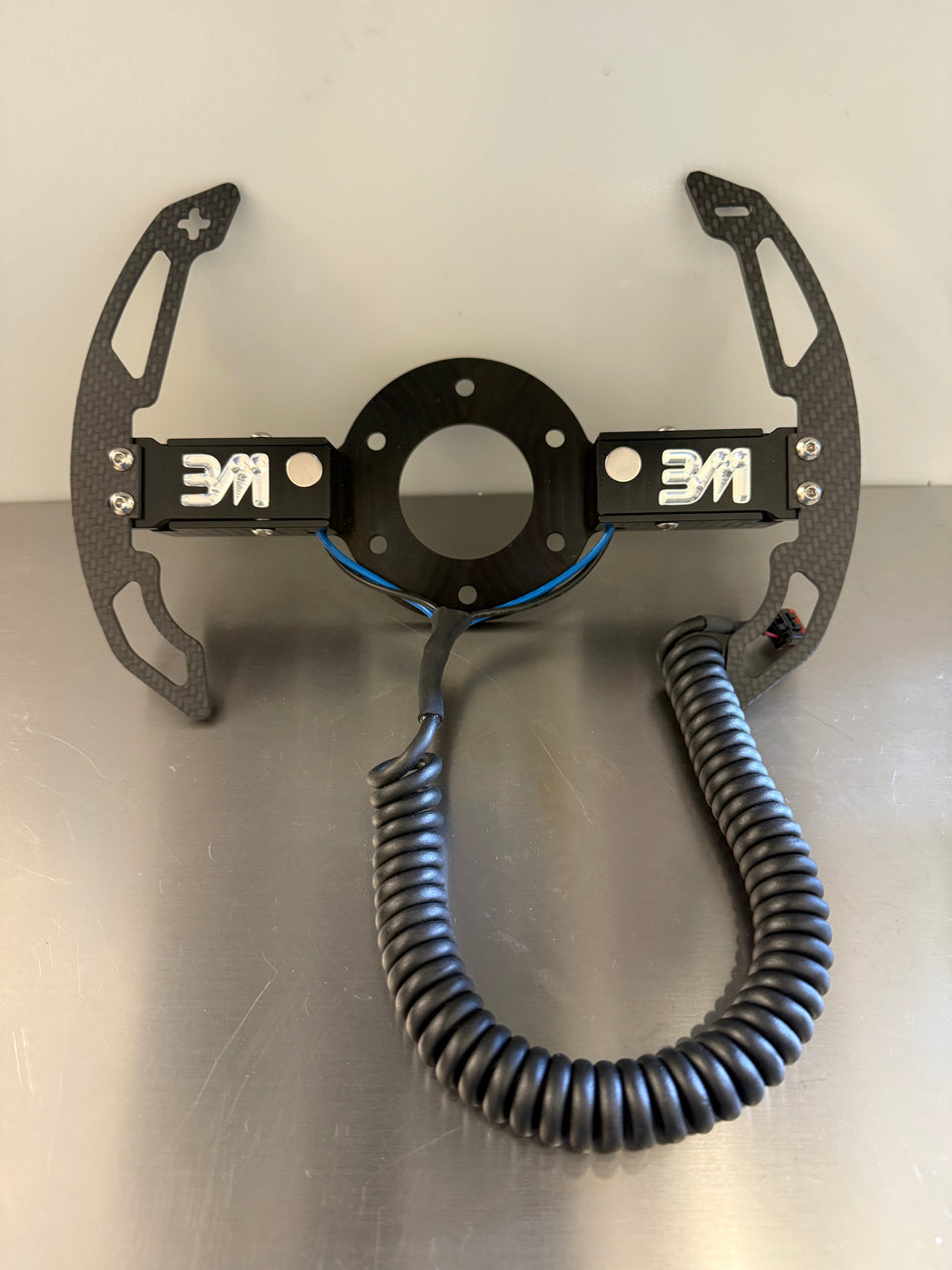 Palettes de changement de vitesse en fibre de carbone pour volant à 6 boulons