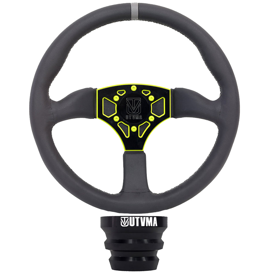 UTVMA Octane Leather Steering Wheel With Hub (Polaris, Can Am, Kawasaki, Honda Models
