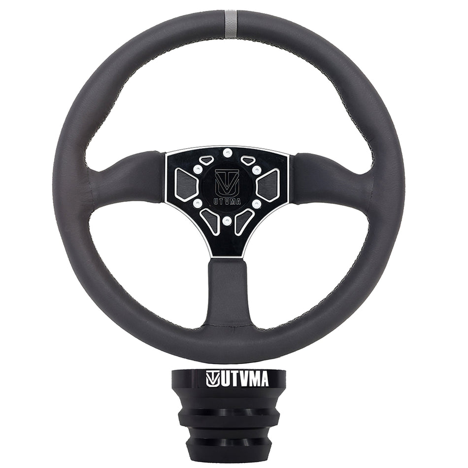 UTVMA Octane Leather Steering Wheel With Hub (Polaris, Can Am, Kawasaki, Honda Models