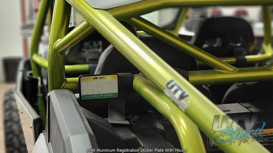 Placa adhesiva de registro de aluminio billet con soporte