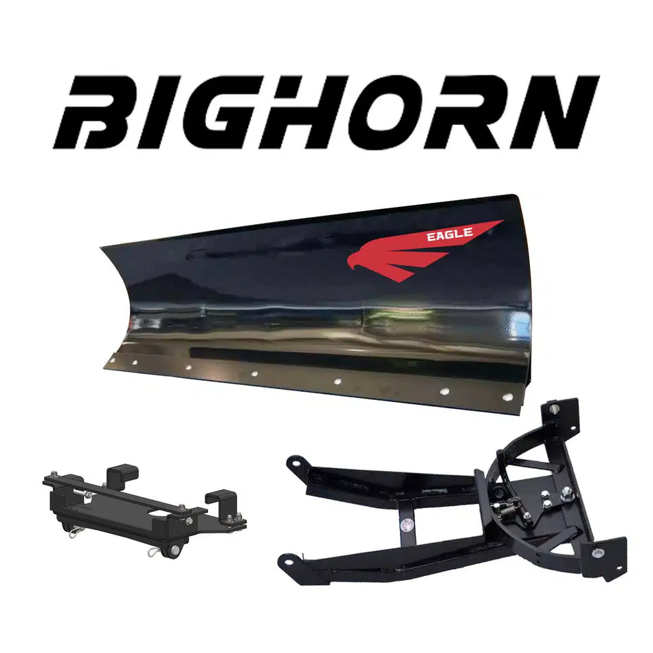 Système de chasse-neige complet Eagle Snow Plow 66″ UTV en acier à montage avant pour 450 Bighorn (VXL-T/Crew) (2021-2024)