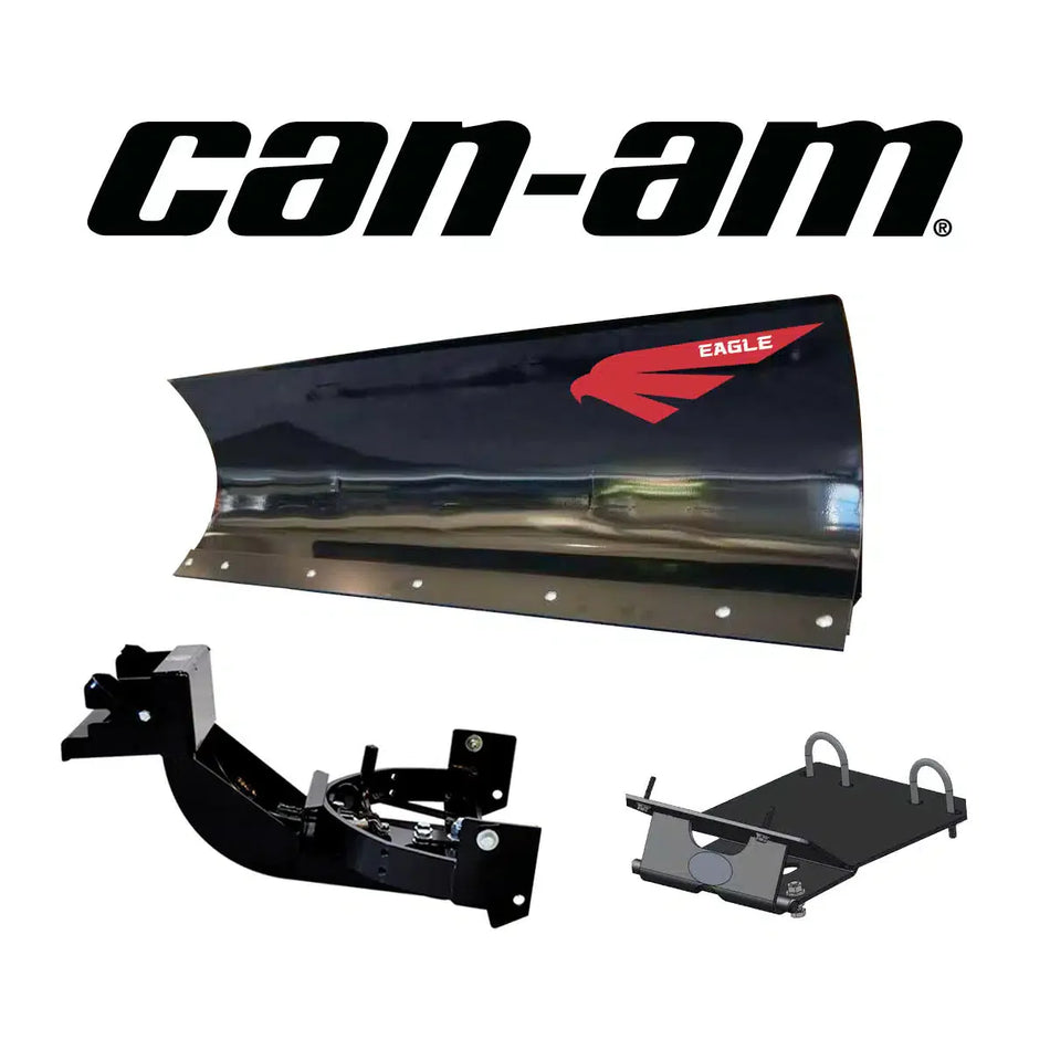 Lame à neige Eagle 60″ VTT en acier, système de lame complet à montage avant pour Can-Am 500-1000 (Outlander/XT/Max/MR/6×6/Limited) (2013-2024)