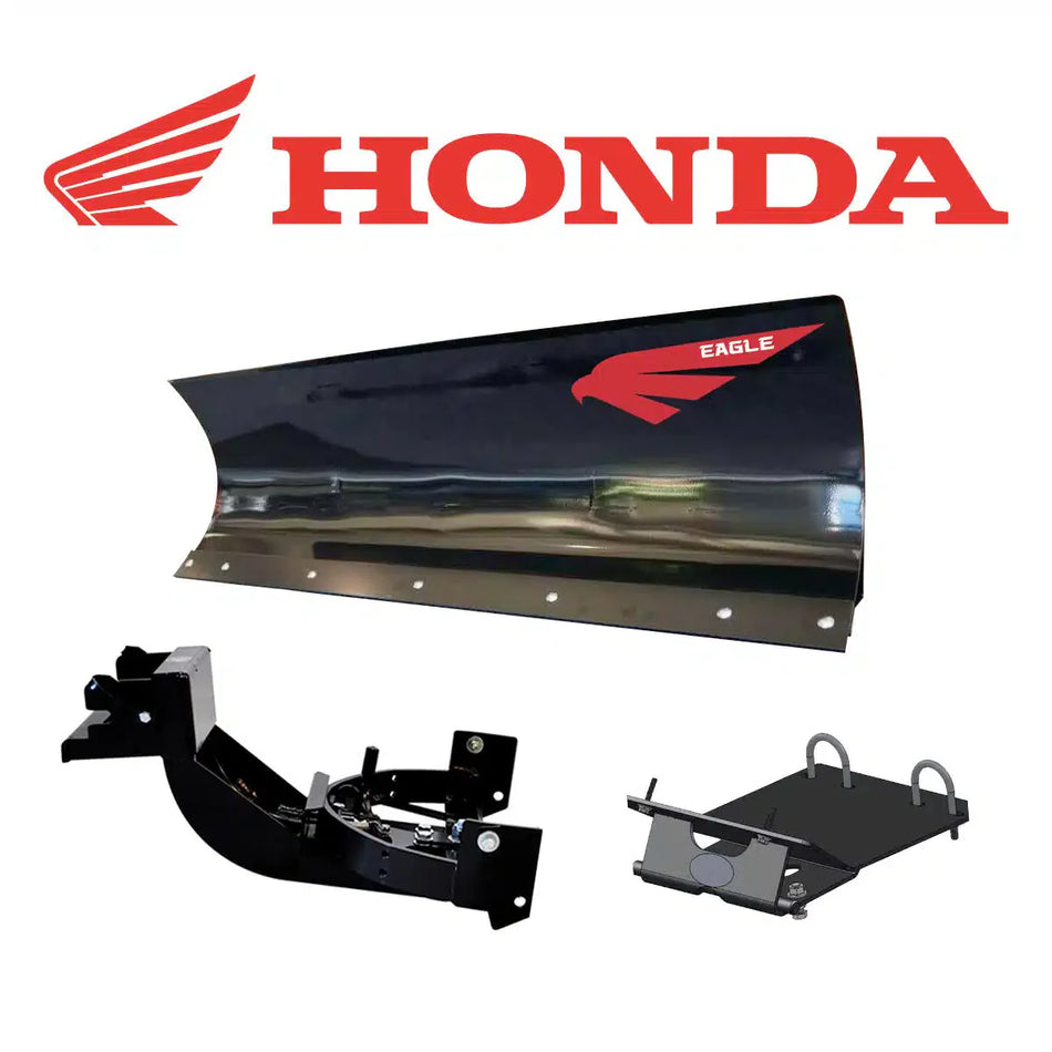 Lame à neige Eagle 60″ VTT en acier à montage central, système de lame complet pour Honda 500-680 (TRX/Rubicon/Rincon) (2001-2023)