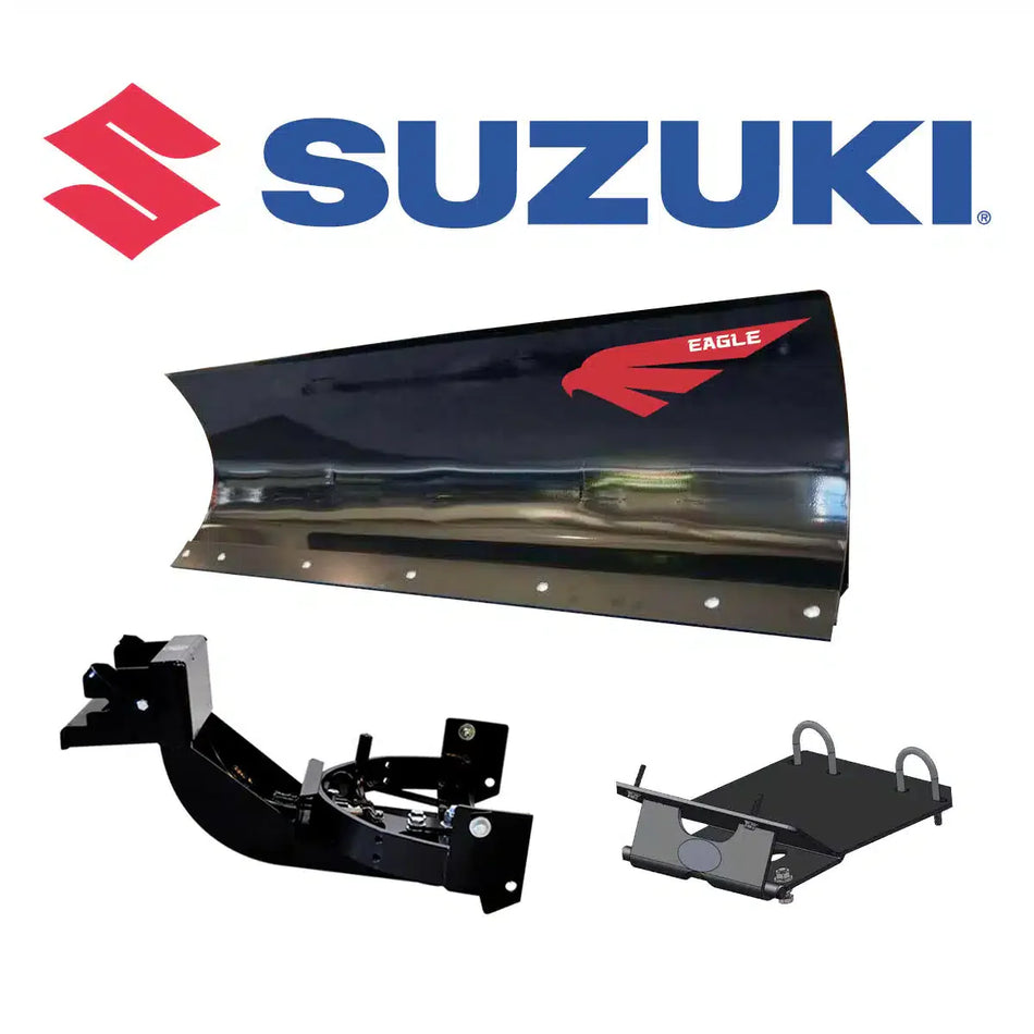 Lame à neige Eagle 60″ VTT en acier à montage avant, système de lame complet pour Suzuki 450-750 (King Quad/4×4) (2005-2024)
