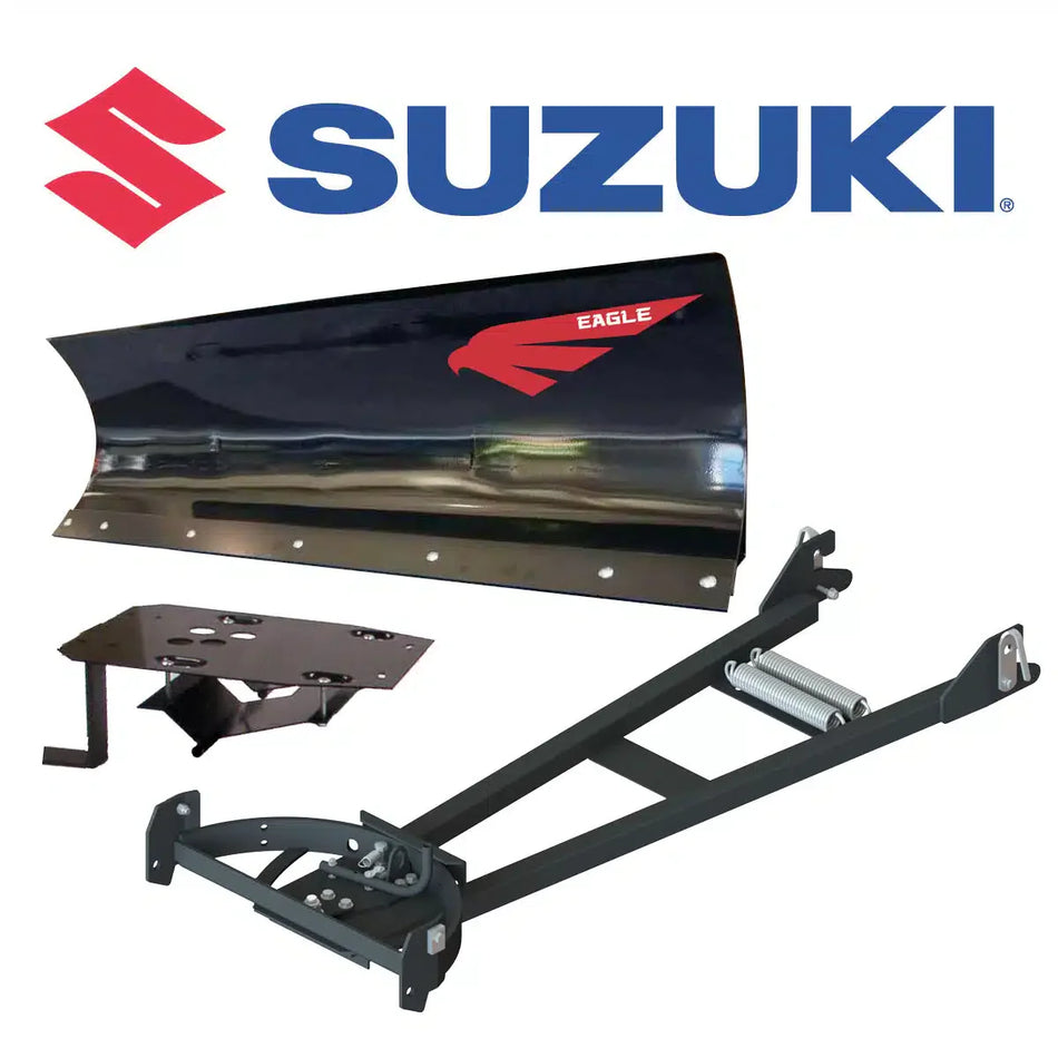 Lame à neige Eagle 60″ VTT en acier à montage central, système de lame complet pour Suzuki 500-750 (King Quad/4×4) (2005-2024)
